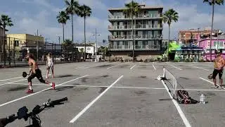 Venice Beach Paddle Tennis in the Parking Lot (5/9/2020)