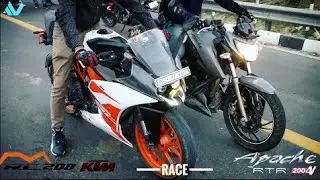 Ktm rc200 vs apache rtr200 2k17 drag race