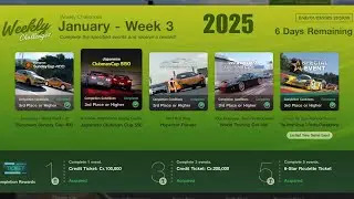 GT7|Weekly Challenges|January - Week 3|Cars & Setups(1.54)