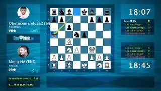 Analyse du jeu d'&eacute;checs&nbsp;: Menq HAYENQ - Obetacemendoza2168, 1-0 (par ChessFriends.com)