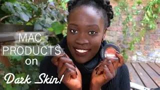 MAC PRODUCTS ON DARK SKIN | MINERALIZE SKIN FINISH GOLD DEPOSIT + ANTIQUE VELVET BROWN LIPSTICK