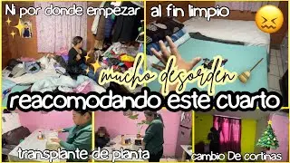 ✨ “¡Mucho DESORDEN! Reacomodando este cuarto + Cambio de cortinas y transplante de planta 🌿🧹”