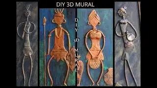 DIY 3D MURAL- African Tribal abstract mural on canvas