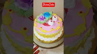 Easy Strawberry Gel Cake Decoration #cake #birthdaycake #cakedesign #cakedecorating