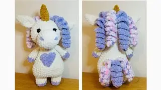 Crochet Unicorn🦄/ Plush Unicorn/ Easy minimum sew amigurumi Unicorn 🦄💜