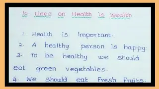 10 lines essay on HEALTH IS WEALTH in english ll @JSJJESYEDUCATION