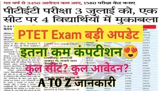 PTET2022 एग्जाम बड़ी अपडेट/ Breaking News / Ptet exam Latest News today | Ptet total Form And seat