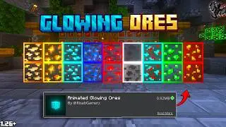 Glowing Ores Texture Pack MCPE 1.26+ | Render Dragon Supported (100% Working)