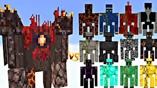 Minecraft:Ultimate showdown-Basalt guardian vs all golem's fight!