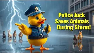 Police Duck Saves Animals During Storm | Fun Rescue & Safety Nursery Rhyme for Kids | Learning Song