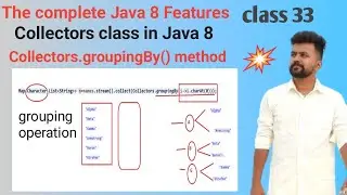 Java 8 features - class 33 - Collectors class   -groupingBy() method  and single level grouping