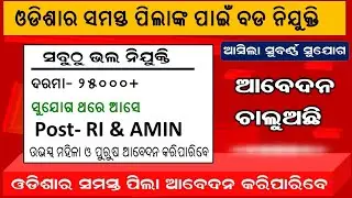 Odisha Job News | RI & AMIN Recruitment 2022 | Govt Job News | Job Updates | Salary 25300
