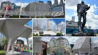 4K UHD Moments Day at North Greenwich Peninsula The O2 Arena London Cable Car England UK