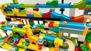 LEGO Duplo Marble Run Adventure: Giraffe Race and Rainbow Balls Fun! 🦒🌈