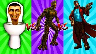 COLOR DANCE SUPERHERO CHALLENGE Skibidi Toilet vs Groot vs Star Lord