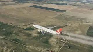 Самая страшная посадка самолета Turkish Airlines в аэропорту Денвера