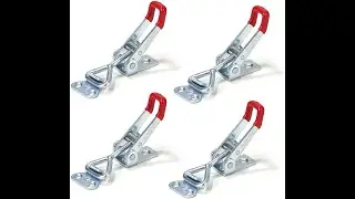 POWERTEC 20311 Pull Action Latch Toggle Clamp w Red Vinyl Handle Grip &ndash; 4 Pack