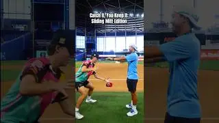 Catch the Sliding Mitt, Keep It CHALLENGE: Baseball Edition #shorts