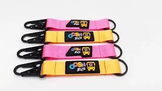 Custom Rubber Patch Nylon Keychain PVC Patch Carabiner Wrist Keychain Anti Loss Wrist Strap Keychain