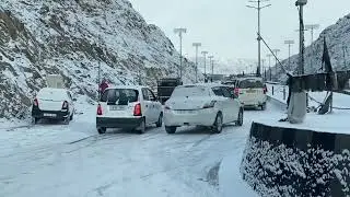 After season's first snowfall in Leh, Ladakh