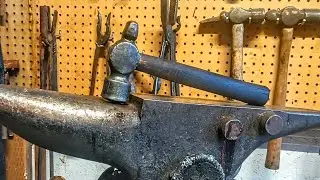 Making a 2LB Cross Peen Forging Hammer from a Rusty Ball Peen Hammer 🔨 🔥