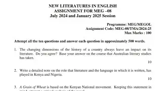 MEG-08 SOLVED ASSIGNMENT 2024-2025 IGNOU ENGLISH MEDIUM #ignouassignmentsno1 #2025 #2024