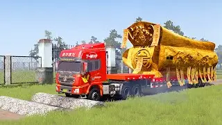 Off-Road Disaster! Truck vs Speed Bumps on Broken Roads  #92 #MudRunner