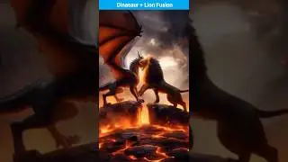 AI Fusion Dinasaur & Lion |  Animal Fusion | Lion + Dinasaur Fusion #aifusion #animalfusion #short