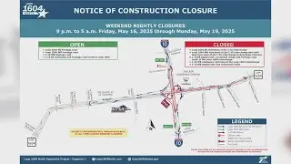 Major traffic closures on Loop 1604 in San Antonio