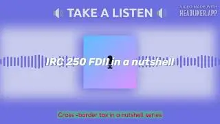 IRC 250-FDII in a nutshell
