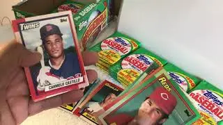 Hunt for rare baseball card - George Bush Yale card - Opening box of 1990 Topps Cards