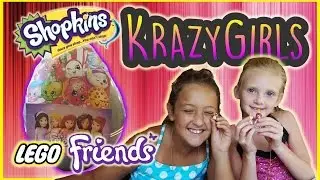 GIANT EGG SURPRISE with Lego Friends & Shopkins girls kid video
