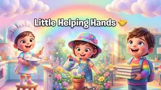 👉 Little Helping Hands Song 🤝 | Kids Helping Mom, Teacher & Nature | Nursery Rhyme