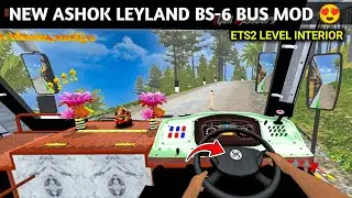 New ASHOK LEYLAND BS-6 TN Bus Mod for Bus Simulator Indonesia | Realistic Interior Bus Mod Bussid 😍