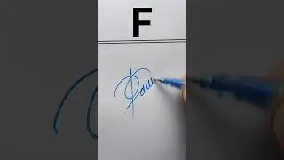 How to draw signature for F letter.  #easysignature #howtosign #calligraphyart)