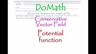 DoMath-Calculus : Conservative Vector Field No39