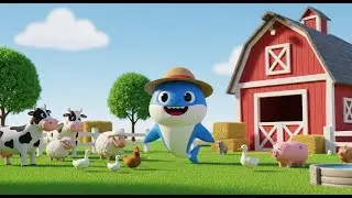 Baby Shark Swims into the Farm Pond 🦈🐮 | A Funny Animal Song for Kids