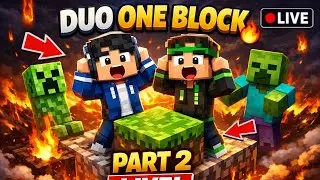 AD gamerz_official is live! Minecraft pocket edition duo one block Survival series part 2😍🤩🤩😍🤩🤩