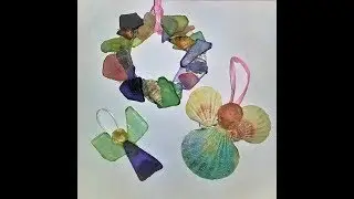 Sea Glass & Shell Angels Wreath Ornaments