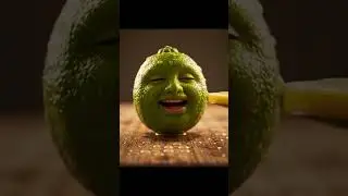 Hyper-Realistic Lime with Human Face Eats Lemon | Surreal 9:16 AI Animation