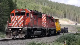 Dual SD40-2's!!!! CP 5976 and CP 6011 Lead a CWR Train West at Lake O'Hara, BC