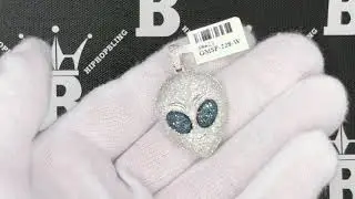 Alien Head Diamond Pendant 1.93 Carat 10K White Gold | Iced out Jewelry