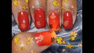 FALL GRADIENT SPONGING /STAMPING NAIL ART | MSCHARLIELSNAILS  #nailstamping #nailart #gradientnails