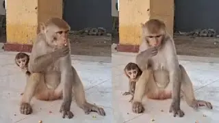 Indian breed Monkeys | Baby monkey | Desi bandar | Manki video