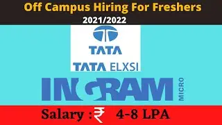 TATA ELXSI Recruitment 2022 | INGRAM MICRO Is Hiring Freshers 2021/2022 | Jobs For Freshers