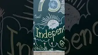 Azadi ka Amrit Mahotsav board writing by Dwarkadhish drawing and handwriting academy