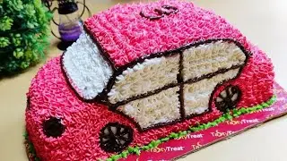 Car Cake Decoration Tutorial | Without Car Cake Mold | Simple Car Cake | Birthday Cake