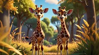 Two Baby Giraffes Stretch So High | Tall Animal Song for Kids | Nursery Rhymes and Baby Songs
