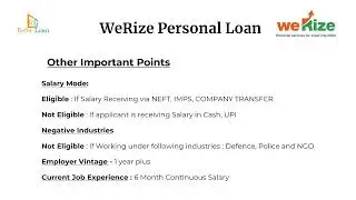 WeRize Personal loan policy in  English
