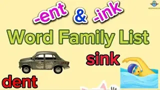 Word Family List -ent | Word Family List -ink | Learn to Read -ent & -ink Word Family | Kidzmania